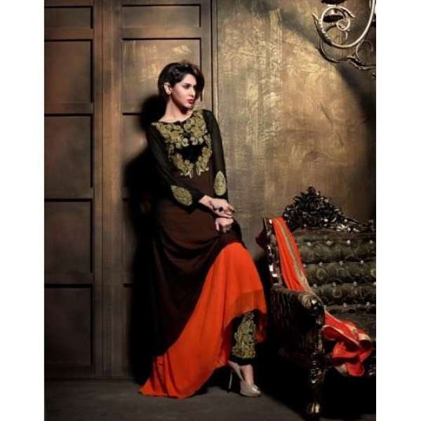 Black Floor Length Anarkali Dress Designer Wear