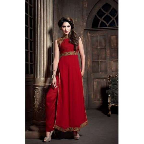 ZMA2108 Red DEBONAIR WITH MASKEEN WEDDING WEAR DESIGNER DRESS