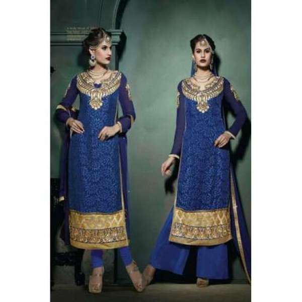 Blue Lilly Fiona Long Length Party Wear Salwar Kameez