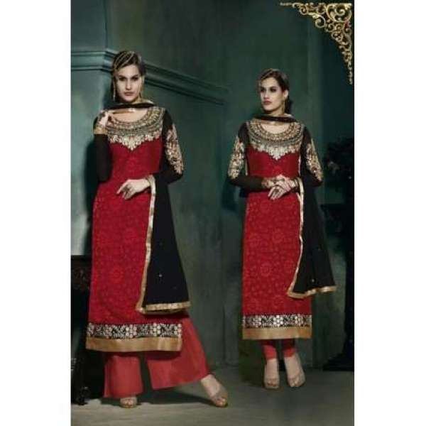 Red Lilly Fiona Long Length Party Wear Salwar Kameez