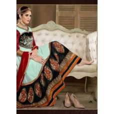 Light Blue and Black SHABANA BY SAINX DESIGNER WEAR ANARKALI