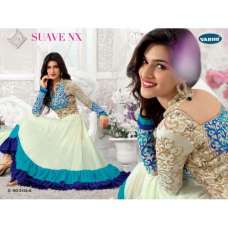 White and Blue KRITI SANON "SUAVE COLORS" WEDDING WEAR ANARKALI