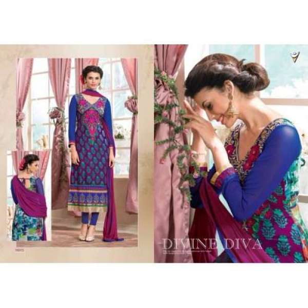 Blue Veera 3 GEORGETTE Casual Wear Salwar Kameez