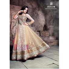 Gold Anarkali Suit Bridal Long Indain Gown