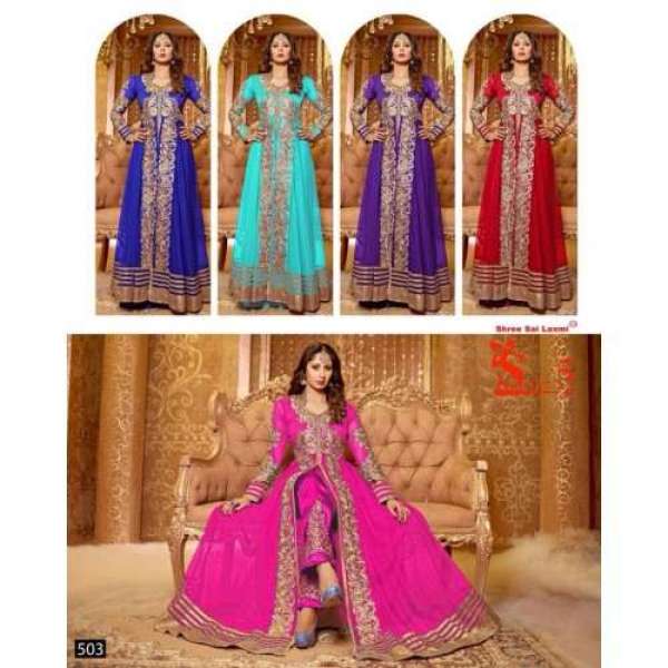 Pink BEAUTY FLOOR LENGTH DESIGNER WEAR DRESS