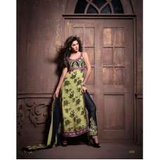 Green and Black Maskeen Anaya senora Embroidered Designer Dress