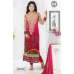 Hot Pink Heena Khan Semi Stitched Churidaar Suit