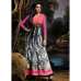 Black & Pink Printed Indian Anarkali Suit 