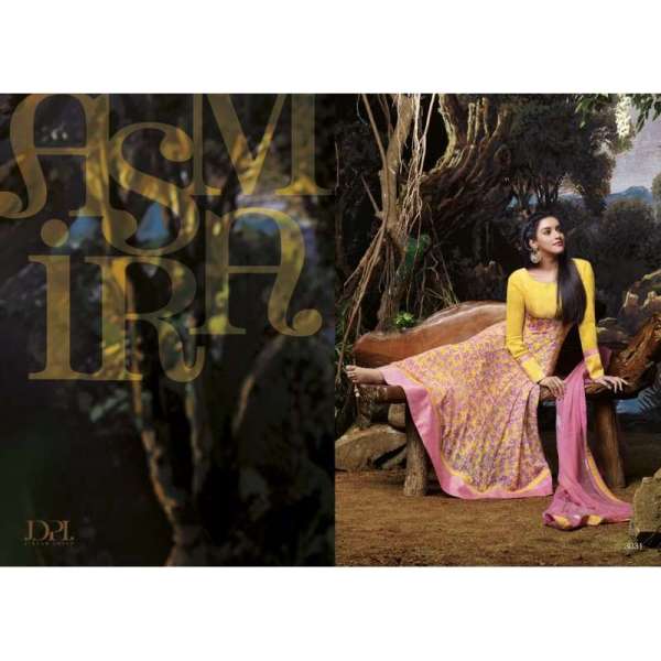 Yellow & Pink Indian Anarkali Salwar Suit