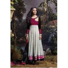 Black & Grey Indian Designer Occasional Anarkali Dress