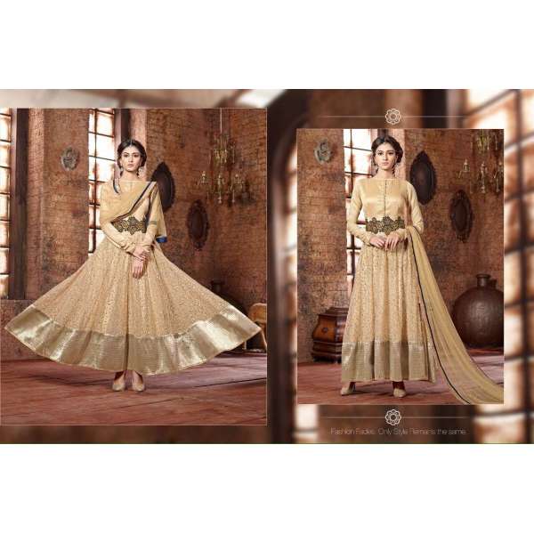 Beige Z9078 Z Plus Anarkali Wedding Wear Suit