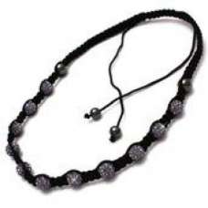 LILAC GREY CRYSTAL BALL THREADED NECKLACE