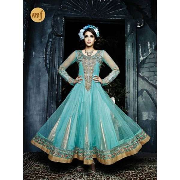 Light Blue Stunning Hariette Anarkali Salwar Suit 56017