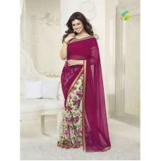 Z32242 Pink Ayesha Takia "Sheesha Star Walk" Chiffon Georgette Party Wear Saree