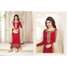 Red Cream Indian Pakistani Bridal Salwar Suit