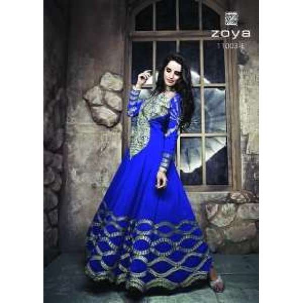ZCM11003 Blue Zoya Colour Maxi Suit