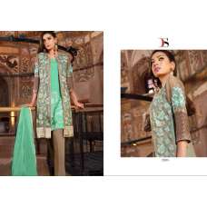 22001 ULTRAMARINE GREEN AND BROWN BAROQUE 3  EMBROIDERED SUIT 