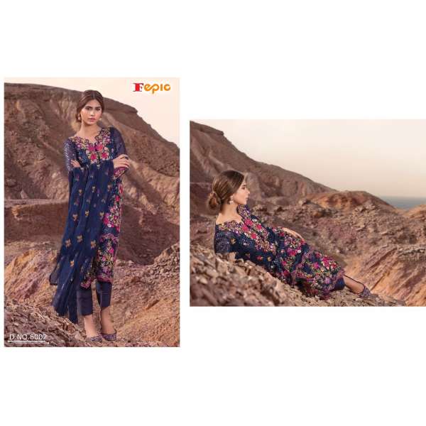 ZFP-6002 BLUE ROSEMEEN BY FEPIC EMBROIDERED GEORGETTE SALWAR SUIT