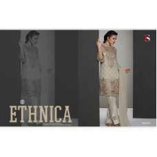 56006 GREY EMBROIDERED GEORGETTE PAKISTANI DESIGNER STYLE SUIT 