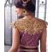 Purple Indian Party Dress Designer Embroidered Net Gown