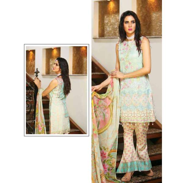 ESHAISHA D-10 LAWN EMBROIDERED SUMMER WEAR SUIT