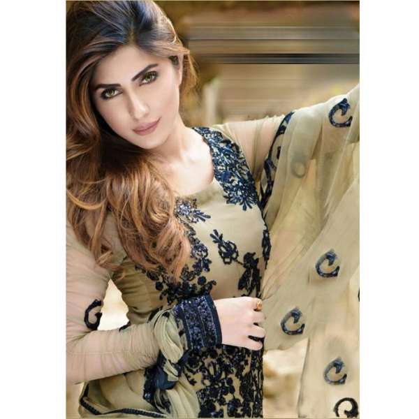 Beige Black Salwar Dress Indian Wedding Outfit