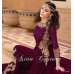Plum Party Dress Long Frock Wedding Wear