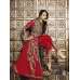 RED GLOSSY DRESS MALAIKA ARORA WEDDING WEAR 
