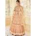 ENIGMATIC PEACH INDIAN & PAKISTANI DESIGNER PARTY AND WEDDING WEAR FANCY LEHENGA