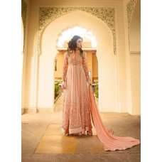 7106 PEACH GLOSSY DESIGNER GEORGETTE LEHENGA