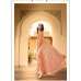 7106 PEACH GLOSSY DESIGNER GEORGETTE LEHENGA