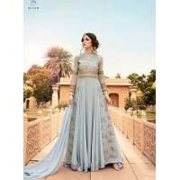 7108 ICE BLUE GLOSSY DESIGNER GEORGETTE LEHENGA