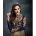 Blue Gold Anarkali Frock Dress Indian Party Suit