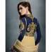Blue Gold Anarkali Frock Dress Indian Party Suit