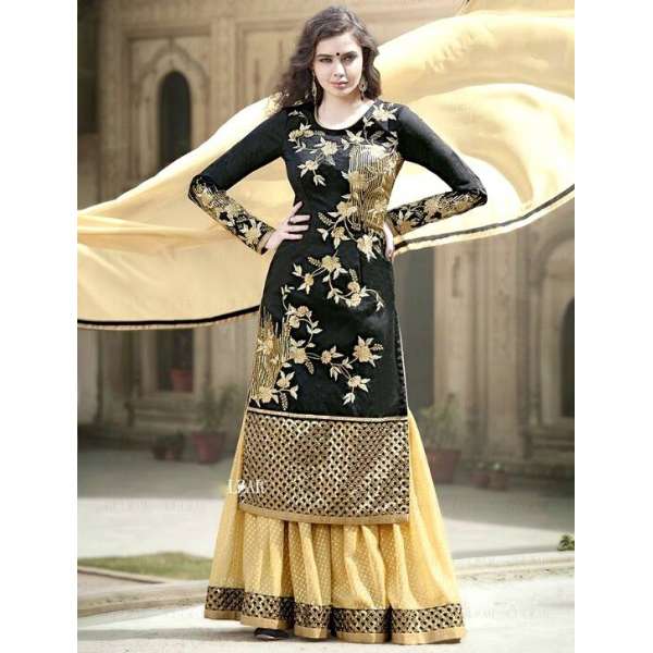Black & Gold Lehenga Choli Pakistani Designer Wedding Outfit