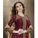 Maroon Embroidered Anarkali Dress Pakistani Gown