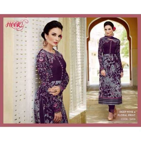 H5406 Purple HEER KIMORA WEDDING WEAR 