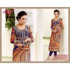 H5408 Orange With Blue HEER KIMORA WEDDING WEAR 