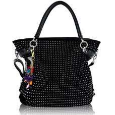 LS8001 - Black Diamante Tote Shoulder Designer Handbag