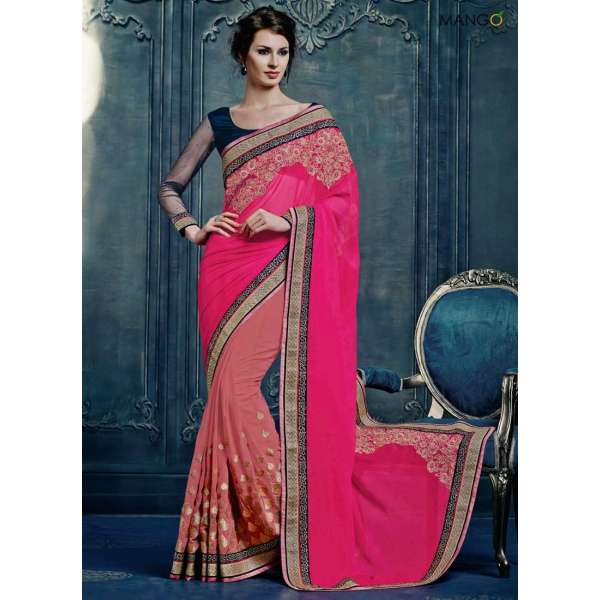NARGIS FAKHRI SALMON PINK 5060 HEROINE DRAMATIC SAREE 