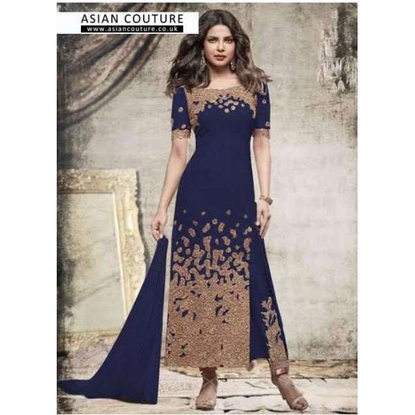 ZH5148D -BLUE HEROINE PRIYANKA CHOPRA HIT SALWAR KAMEEZ