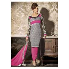 5127 SLEET GREY AND PINK HEROINE PRIYANKA CHOPRA GEORGETTE STRAIGHT CUT SUIT