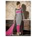 5127 SLEET GREY AND PINK HEROINE PRIYANKA CHOPRA GEORGETTE STRAIGHT CUT SUIT