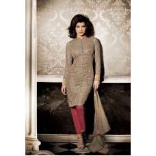 Beige And Red Priyanka Chopra Indian Suit