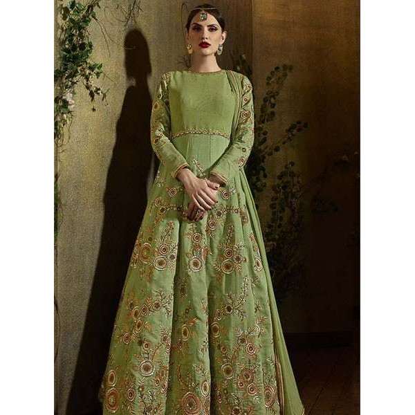 8104 GREEN KARMA TRENDS ANARKALI DRESS 