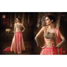 8080 PEACH AND PINK KARMA HEAVY EMBROIDERED DESIGNER WEDDING WEAR SUIT