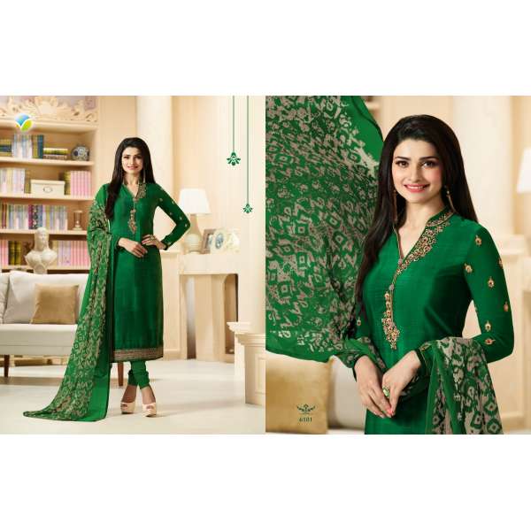 Green Royal Crepe Summer Dress Indian Salwar Suit