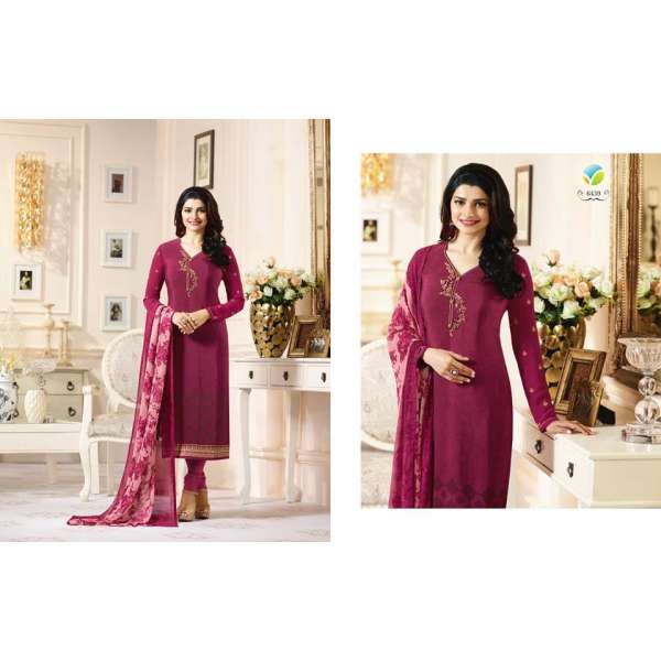 Plum Royal Kaseesh Crepe Silkina Designer Salwar Suit 
