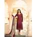 Burgundy Crepe Churidar Suit Indian Salwar Kameez