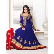 Blue Indian Designer Embroidered Anarkali Dress